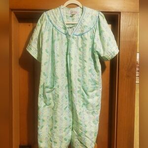 Floral Green Lati Fashion Womens Housecoat